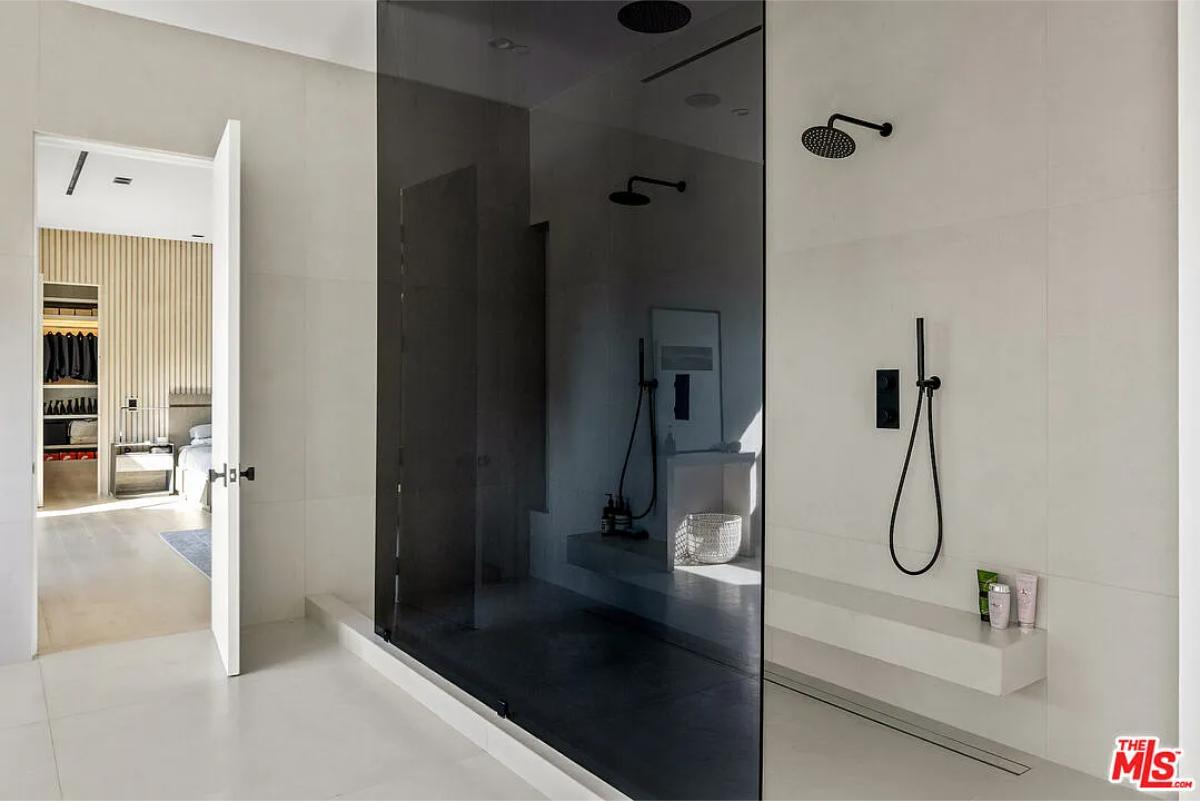Bathroom with a walk-in shower.
