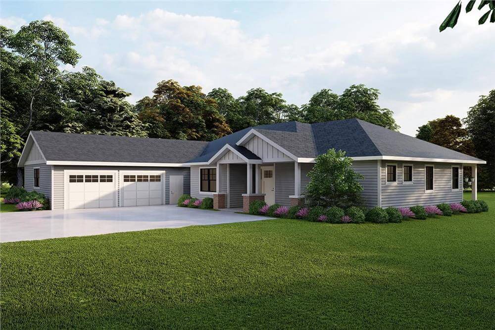 4-Bedroom Ranch with Covered Patio and 2-Car Side-Loading Garage  (Floor Plan)