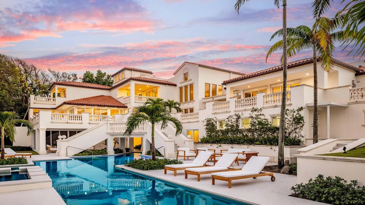 Pool with lounge chairs.
