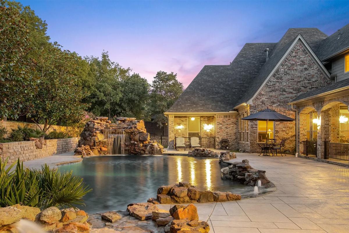 Pool with a waterfall.