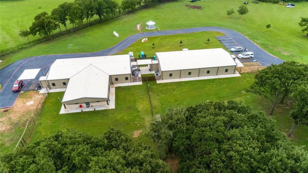 Aerial view of the auxiliary buildings.