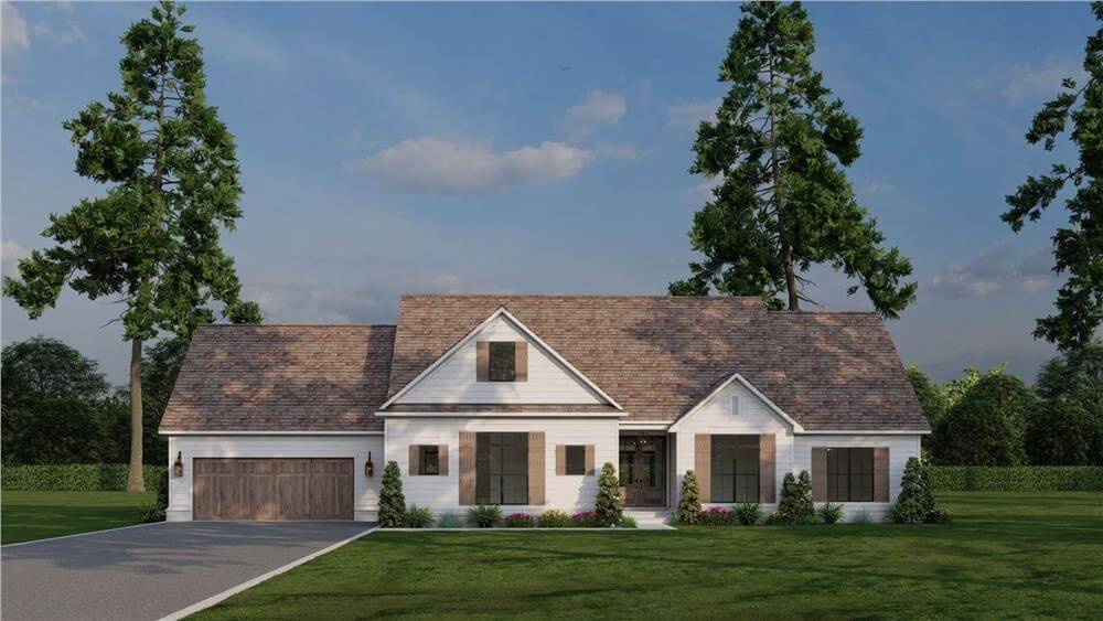 Farmhouse-Style 3-Bedroom Home with Open Living Space and Bonus Room (Floor Plan)