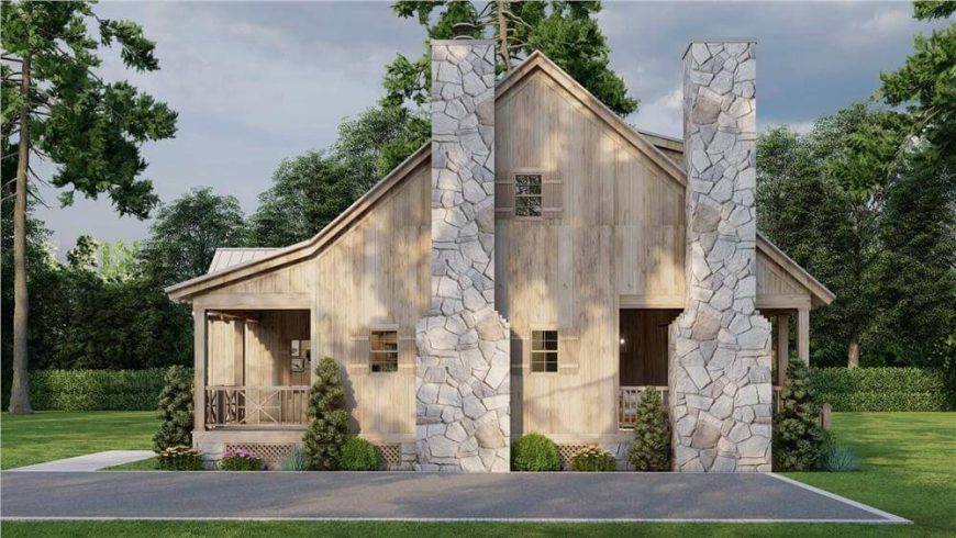 2-Bedroom Cabin with Covered Front and Back Porches (Floor Plan) – Home ...