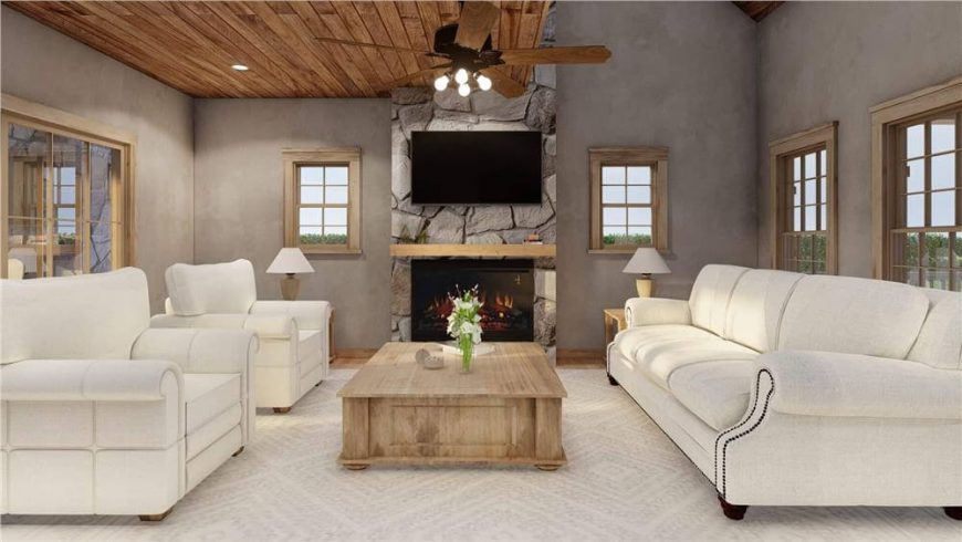 2-Bedroom Cabin with Covered Front and Back Porches (Floor Plan) – Home ...