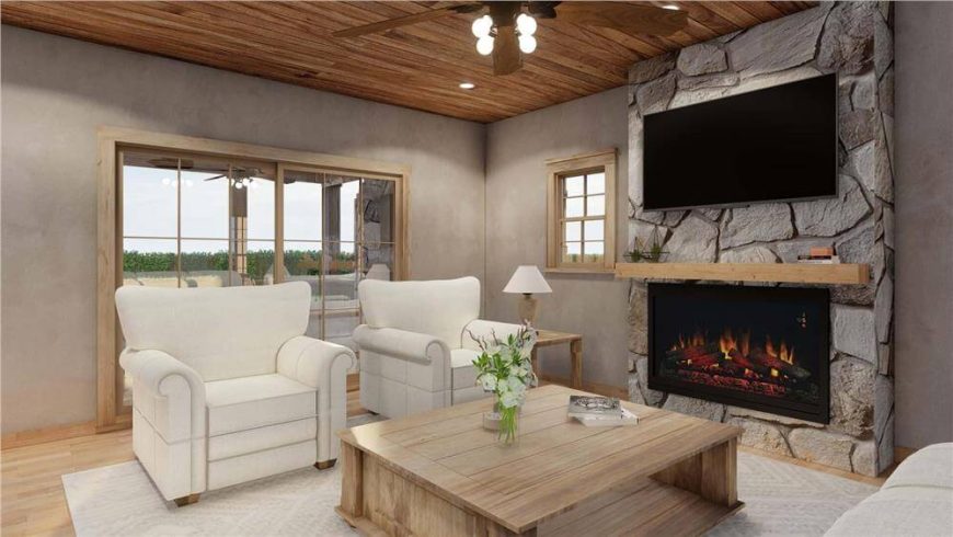 2-Bedroom Cabin with Covered Front and Back Porches (Floor Plan) – Home ...
