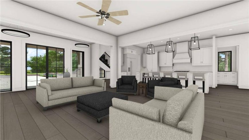 4-Bedroom European Home with Bonus Room and Covered Patio (Floor Plan ...