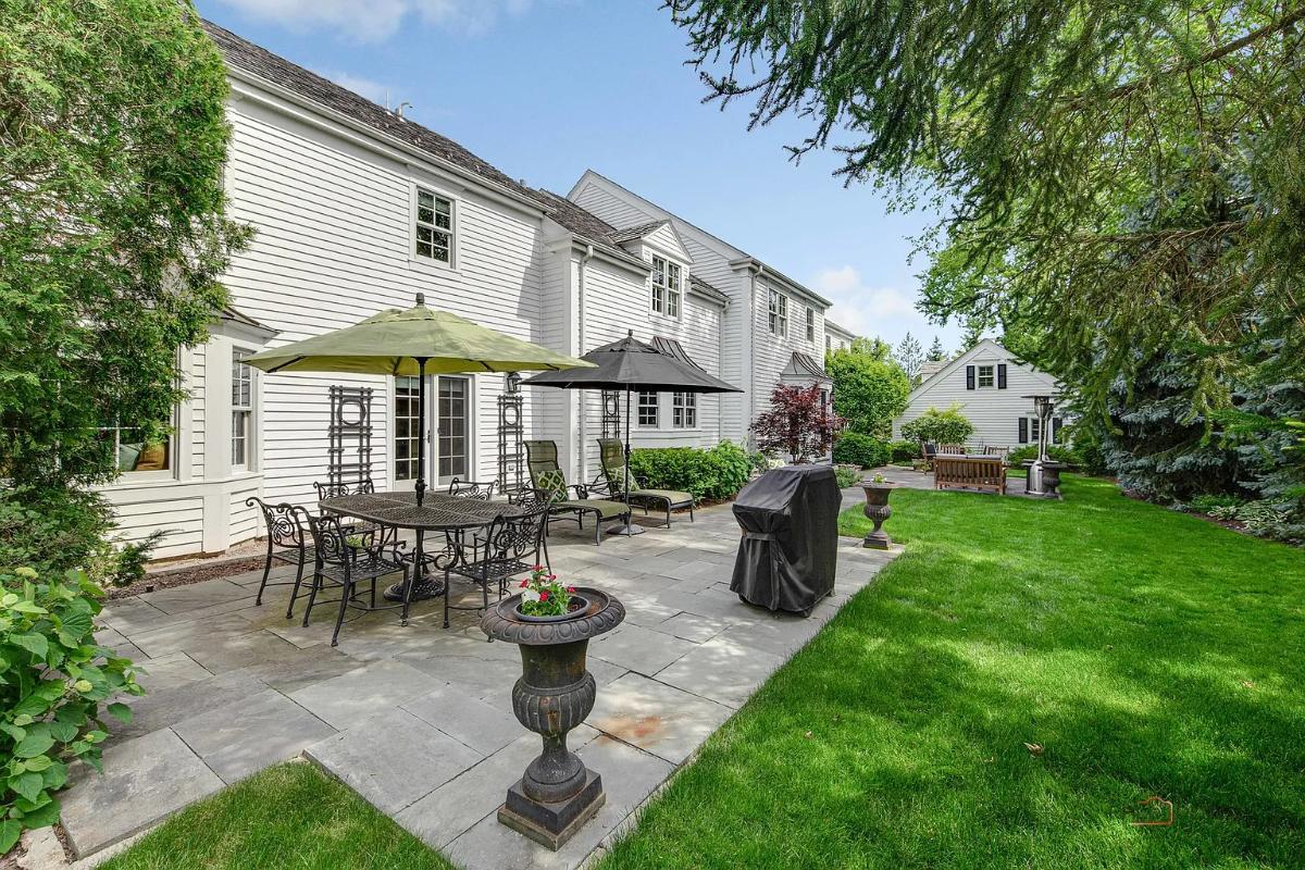 Patio with tables and chairs.