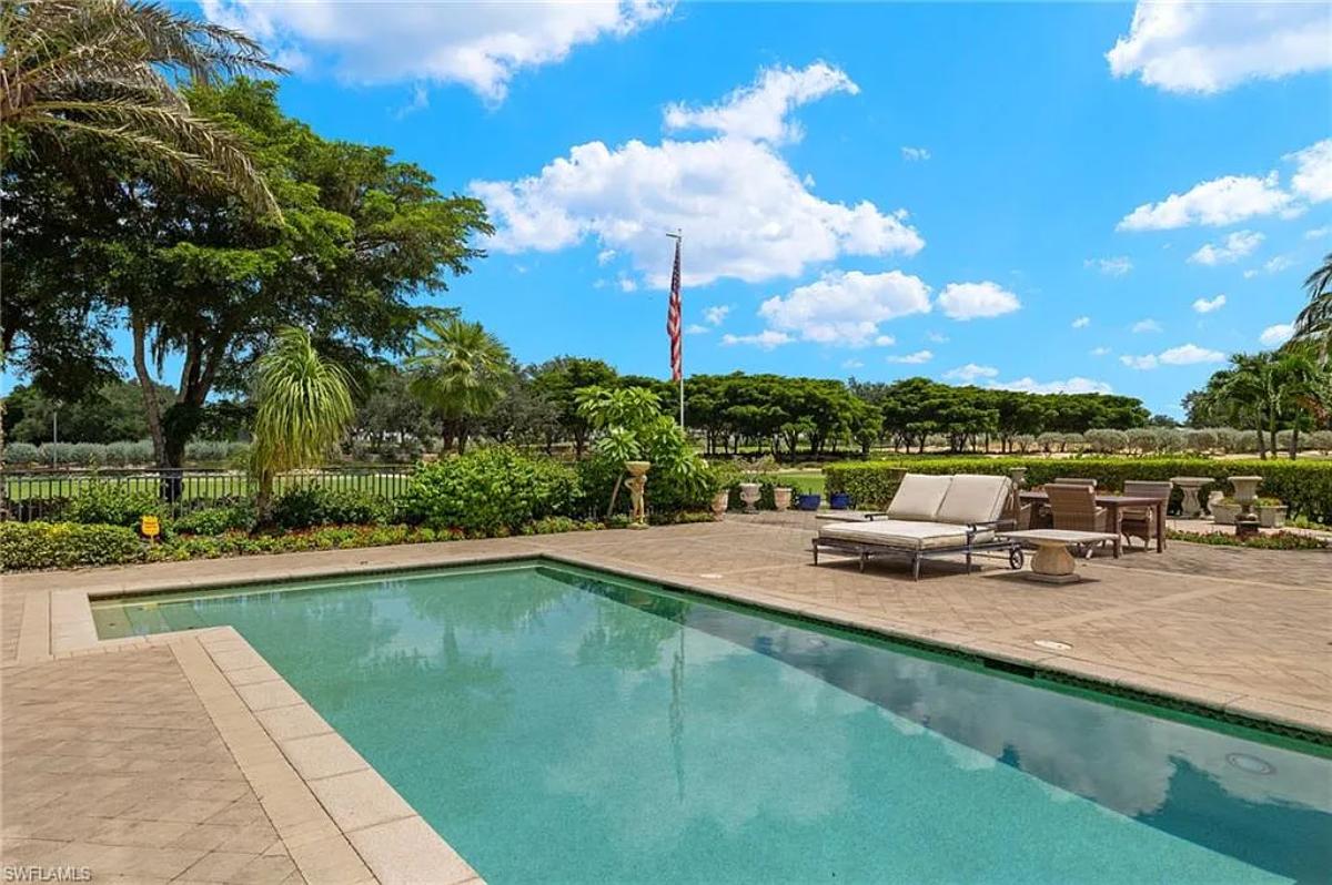 Pool with lounge chairs.