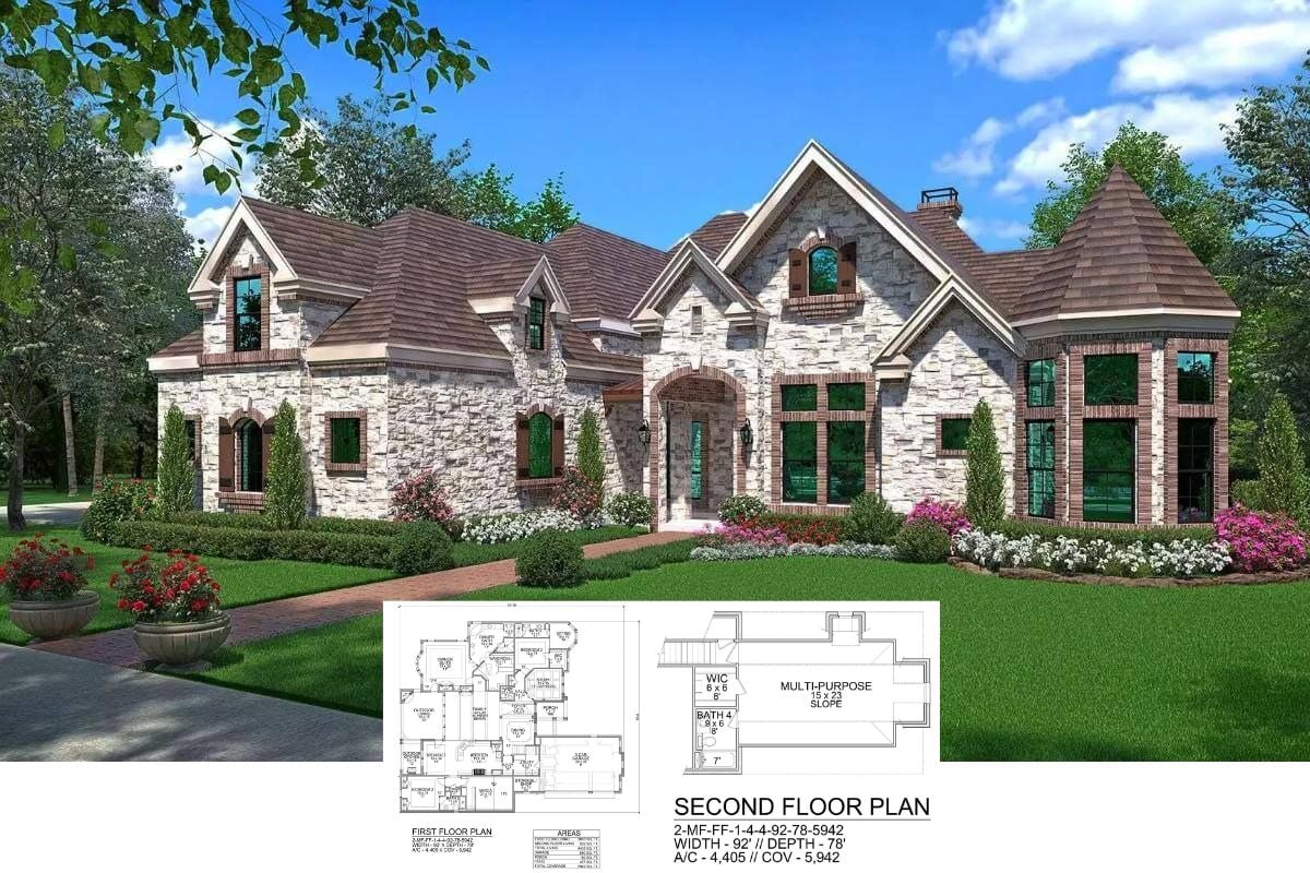 Traditional 3-Bedroom Picardy Luxury Home with Open Living Space and Bonus Room (Floor Plan)