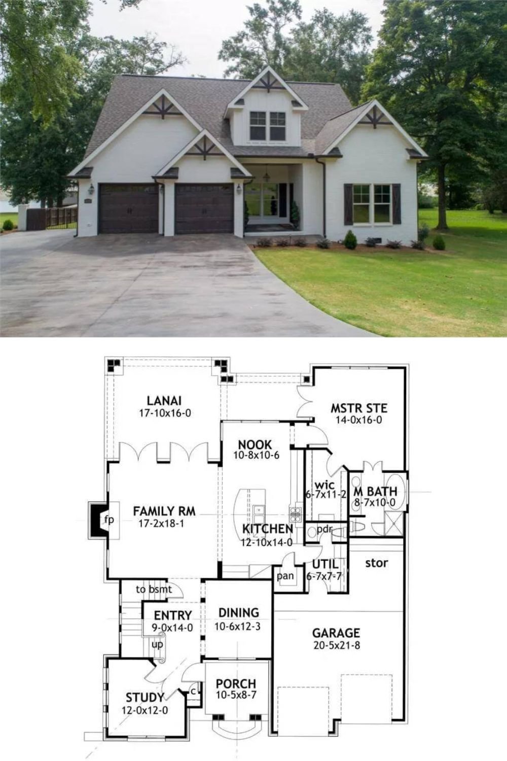 This 3-bedroom traditional home is embellished with white mixed sidings beautifully contrasted by dark wood accents and trims that accentuate the gable rooflines. It includes a double front-facing garage and a welcoming front porch crowned by a large dormer window.