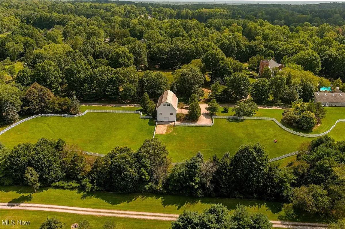 Aerial view of the property.