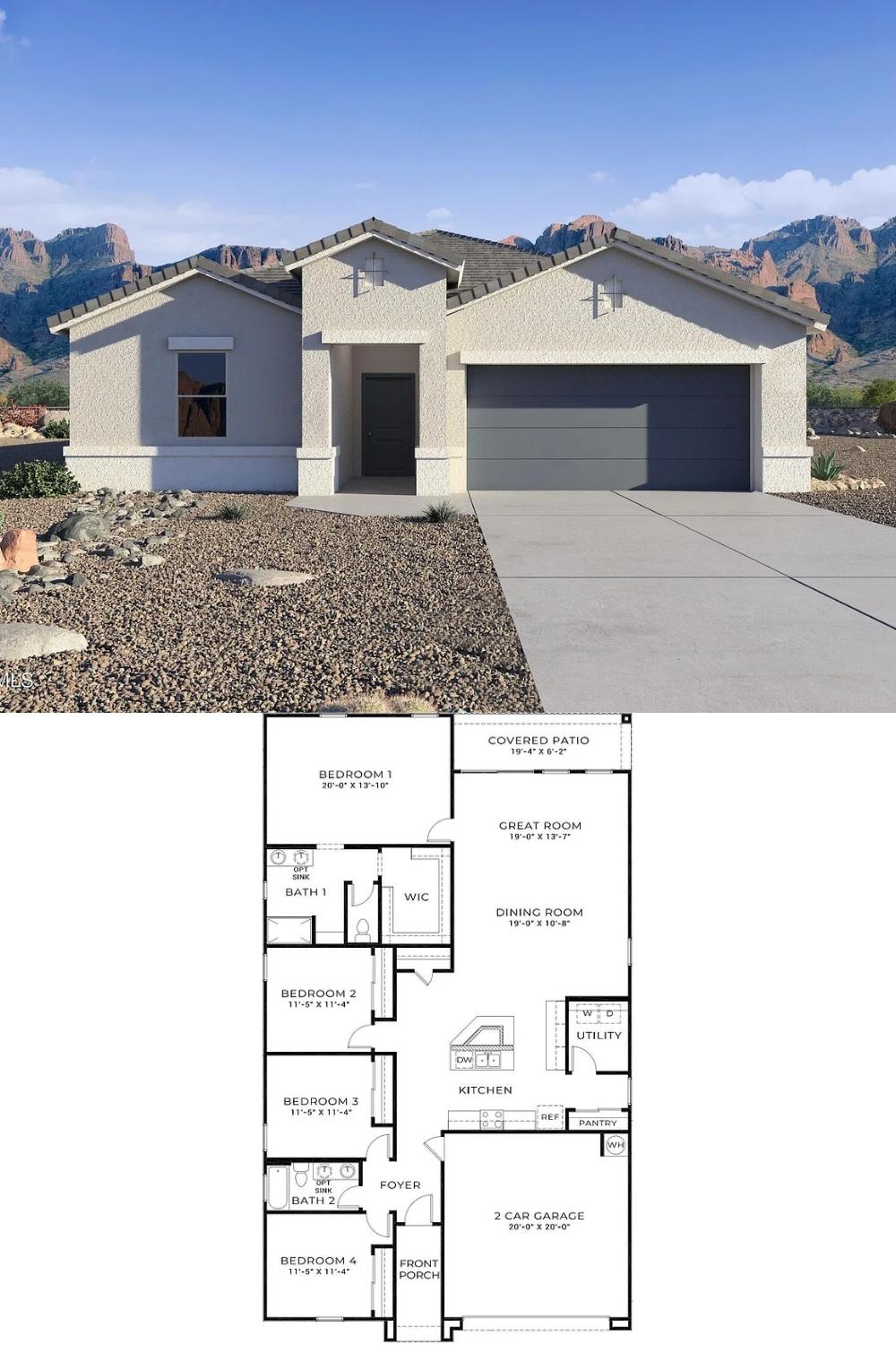 4-Bedroom Single Family Home with Covered Patio and Double Garage