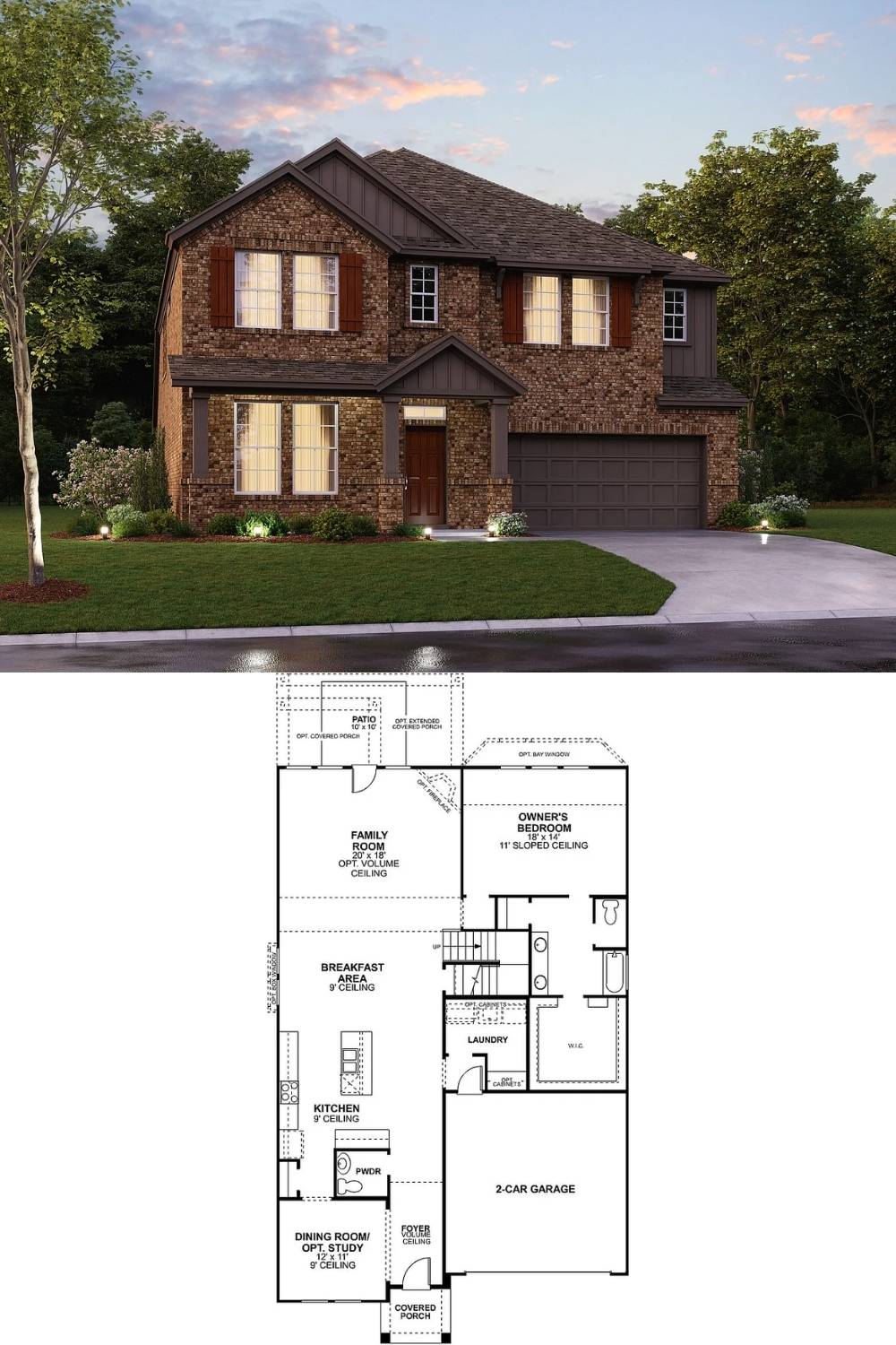 5-Bedroom Single Family Home with Two-Car Garage and Covered Porch