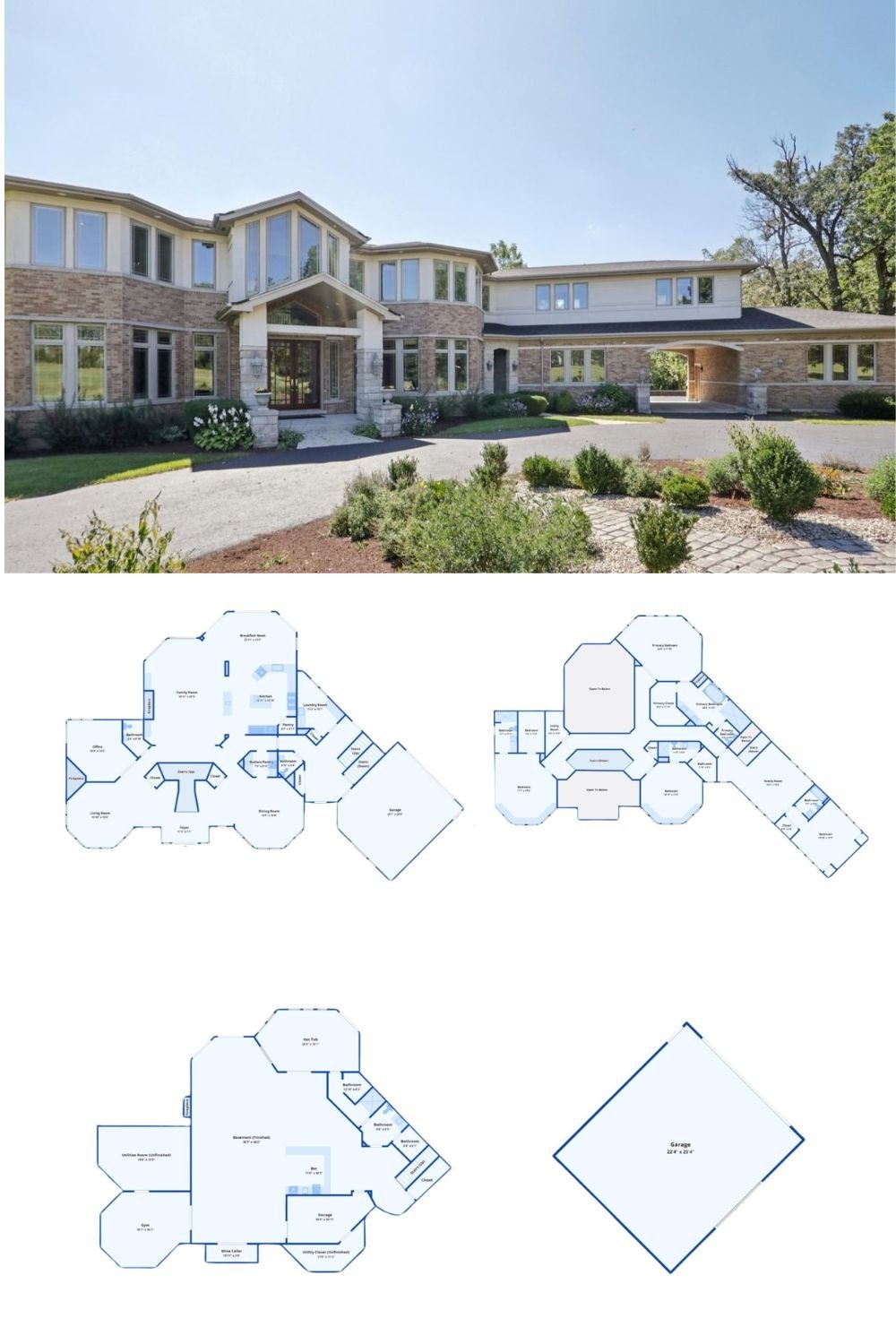 4-Bedroom Estate with Gated Entrance and Walkout Basement (9,516 Sq. Ft. Floor Plan)