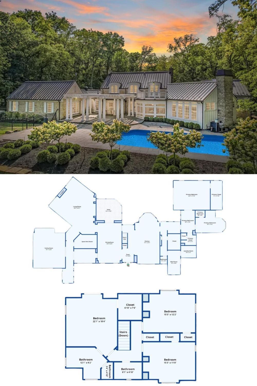 4-Bedroom Riverside Estate with Marble Bathrooms and Pool (4,938 Sq. Ft. Floor Plan)