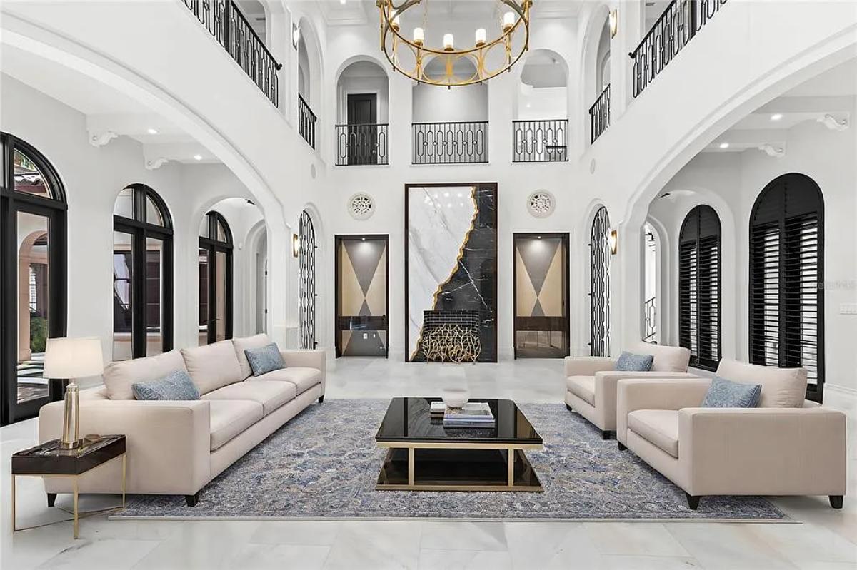 Living room with couches.