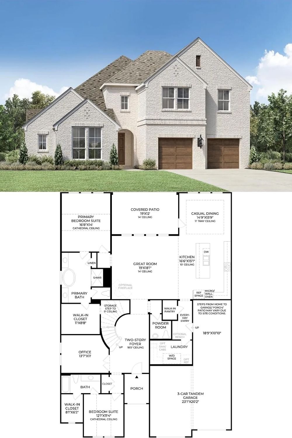 4-Bedroom Single Family Home with Covered Patio and Three-Car Tandem Garage