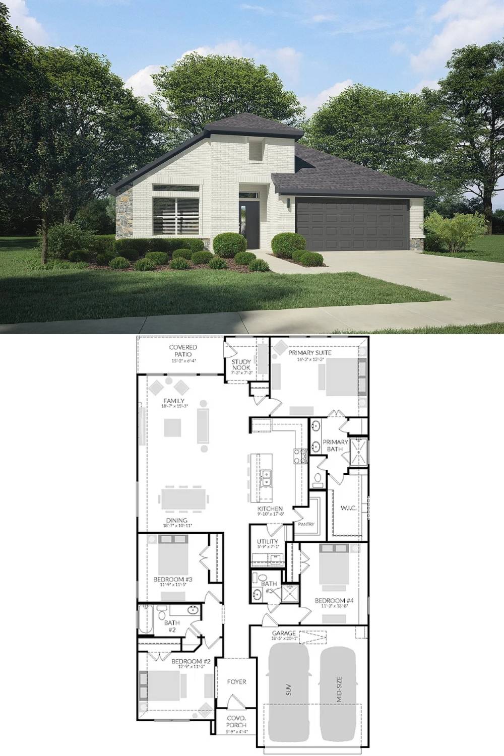 4-Bedroom Single Family Home with Back Patio and 2-Car Garage 