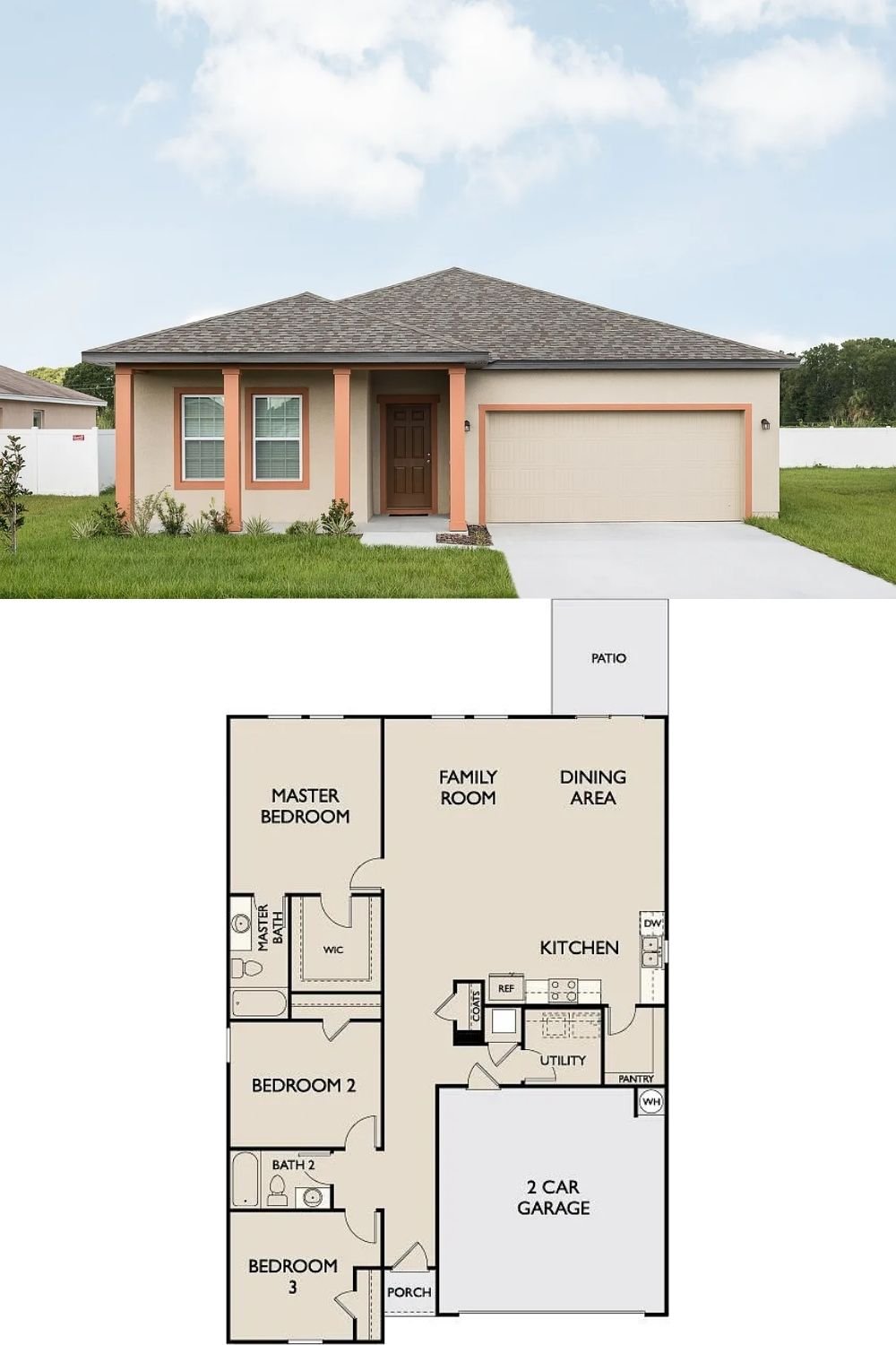 3-Bedroom Single Family Home with Patio and Double Garage