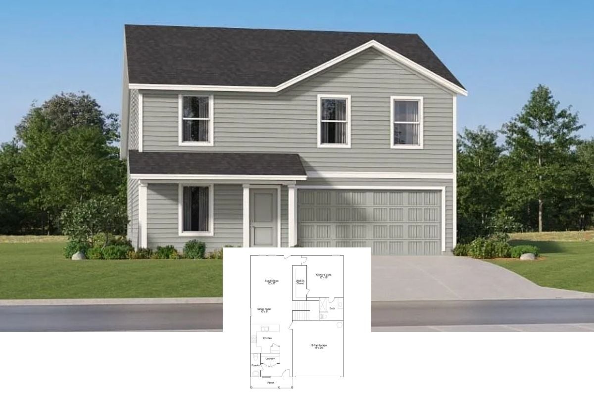 4-Bedroom Traditional-Style Single Family Home with Covered Patio and Double Garage (1,891 Sq. Ft. Floor Plan)