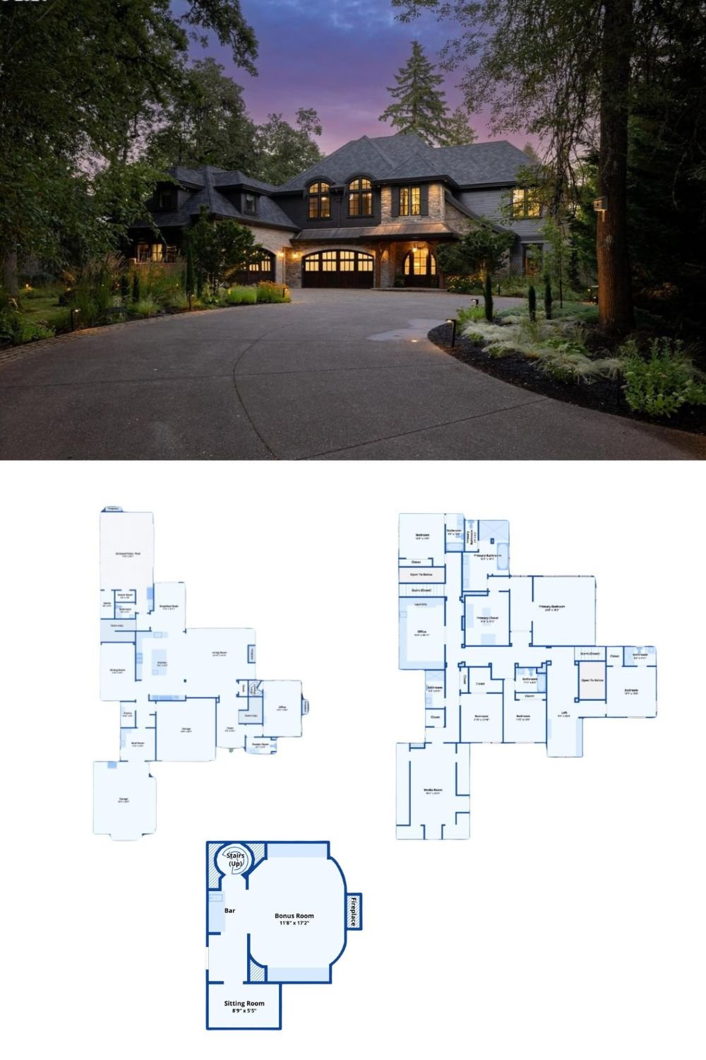 5-Bedroom Estate with Hidden Speakeasy and Craft Room (7,283 Sq. Ft. Floor Plan)