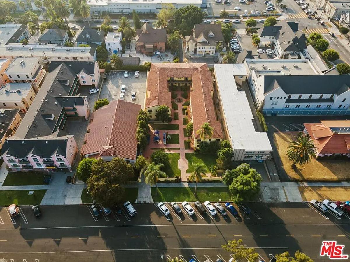 Aerial view of the property.