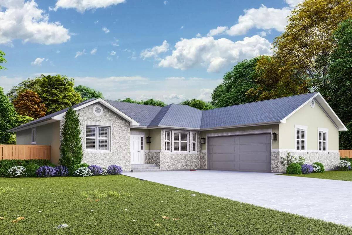 Ranch Style 3-Bedroom Home with Open-Concept Living and Lower Level Expansion (Floor Plan)