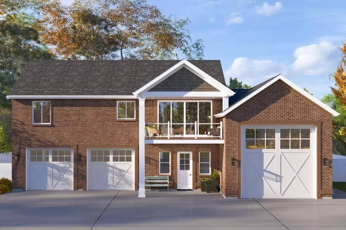 Traditional-Style 2-Bedroom Home with RV Garage and Open-Concept Living (Floor Plan)