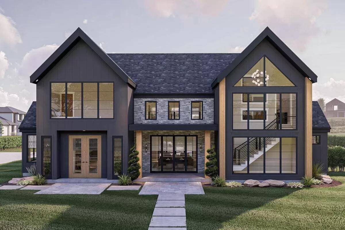 Modern 4-Bedroom Scandinavian Home with Loft and Wet Bar (Floor Plan)