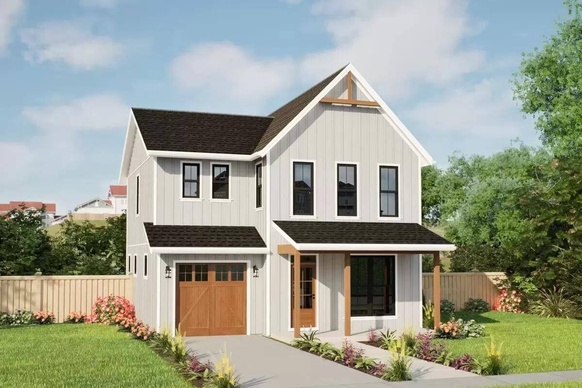 3-Bedroom Country Farmhouse with Covered Front and Back Porches (Floor Plan)