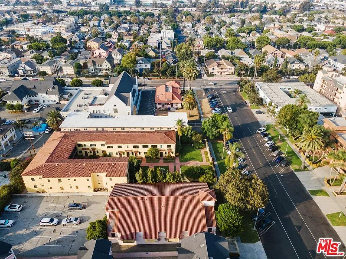 Aerial view of the property.