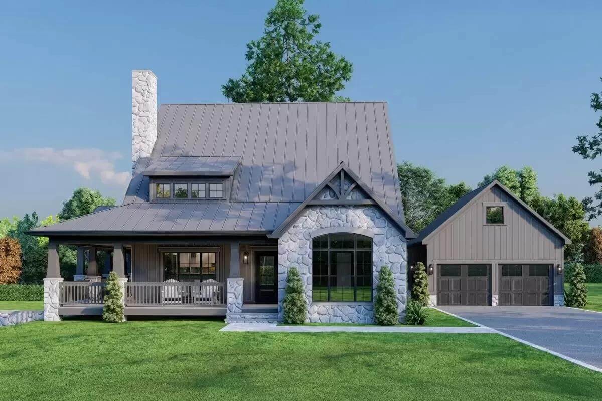 Country-Style 4-Bedroom Craftsman Home with Wraparound Porch and Walkout Basement (Floor Plan)