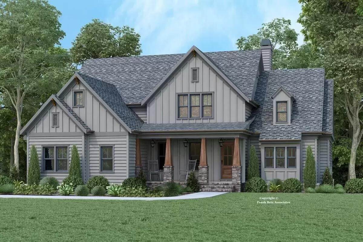 4-Bedroom Modern Farmhouse with Teen Loft and Bonus Room (Floor Plan)