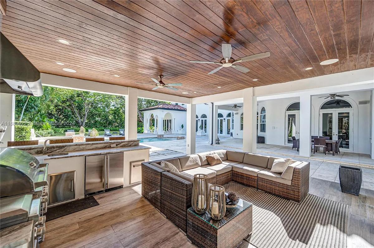 Outdoor kitchen and a living space