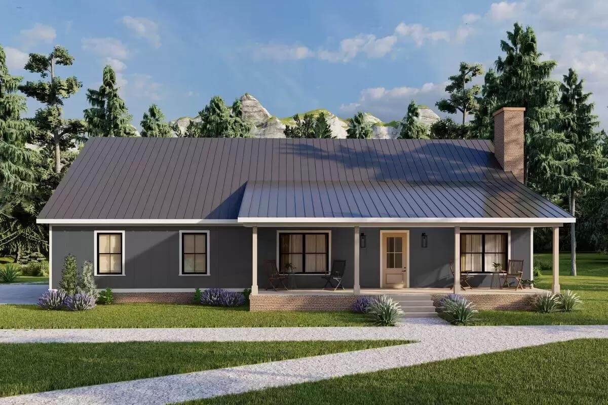 Country Style Barndominium with 3 Bedrooms and Double Garage (Floor Plan)