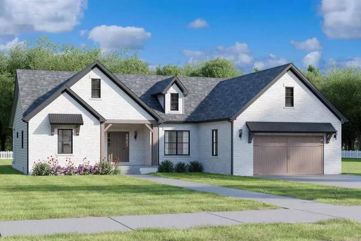 New American-Style 4-Bedroom Ranch with Flex Room and Open-Concept Living (Floor Plan)
