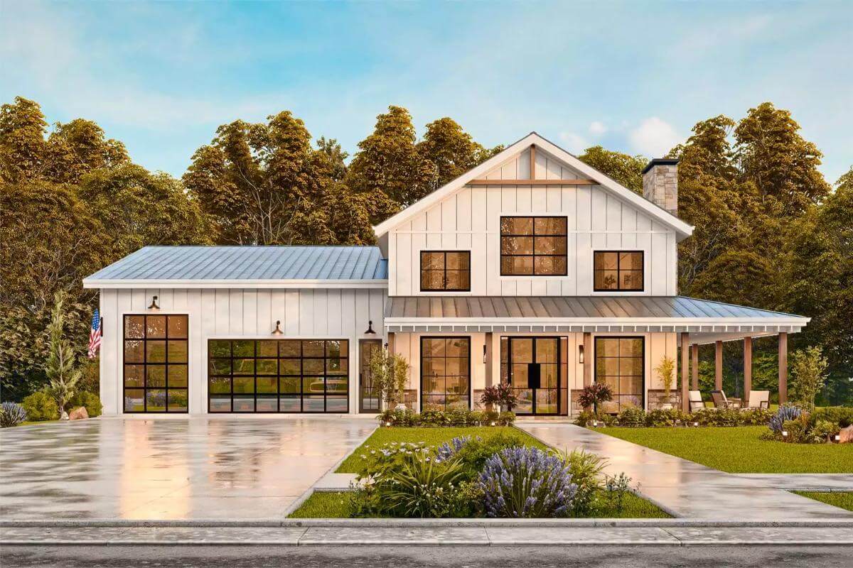 3-Bedroom Alderwood Barndominium with Loft and Wraparound Patio (Floor Plan)