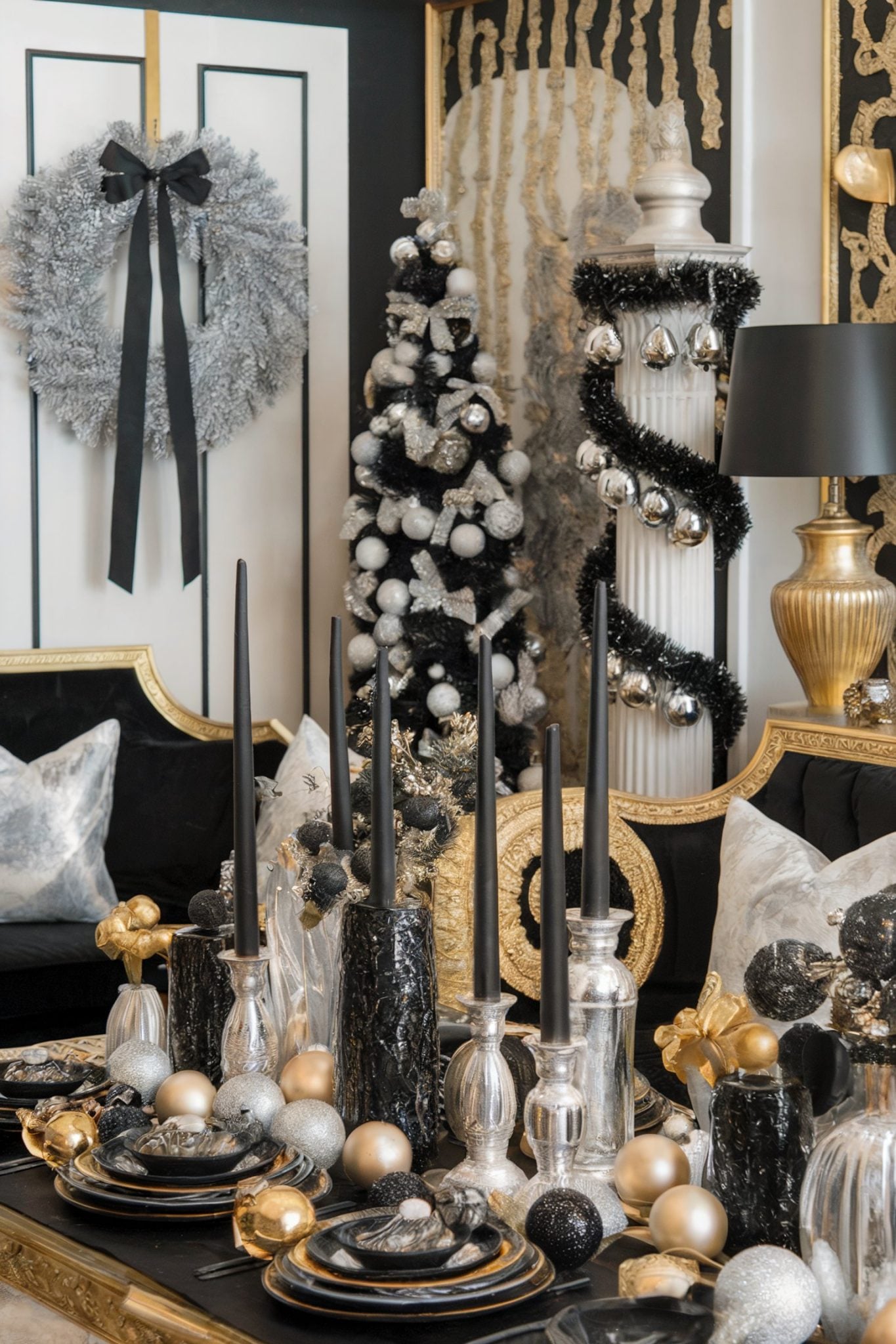 Add a Touch of Glam to the Holidays: 16 Black and Gold Christmas Decor