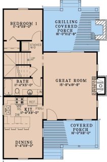 2-Bedroom Cabin with Covered Front and Back Porches (Floor Plan) – Home ...