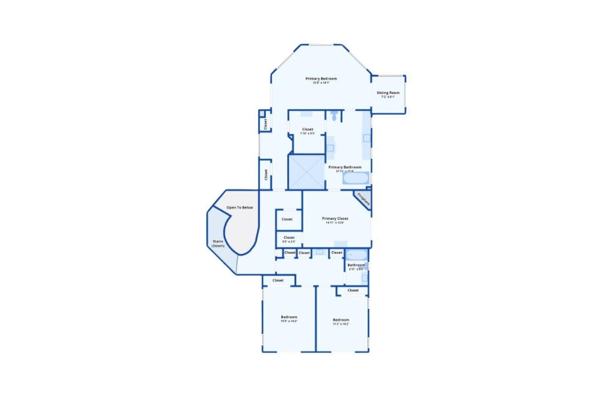 Explore This Spacious Upper Floor Layout with Unique Angles