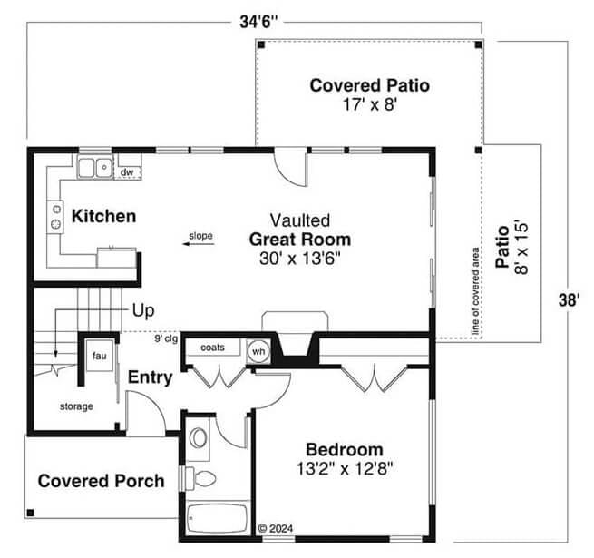 Explore the Expansive Vaulted Great Room in This Layout