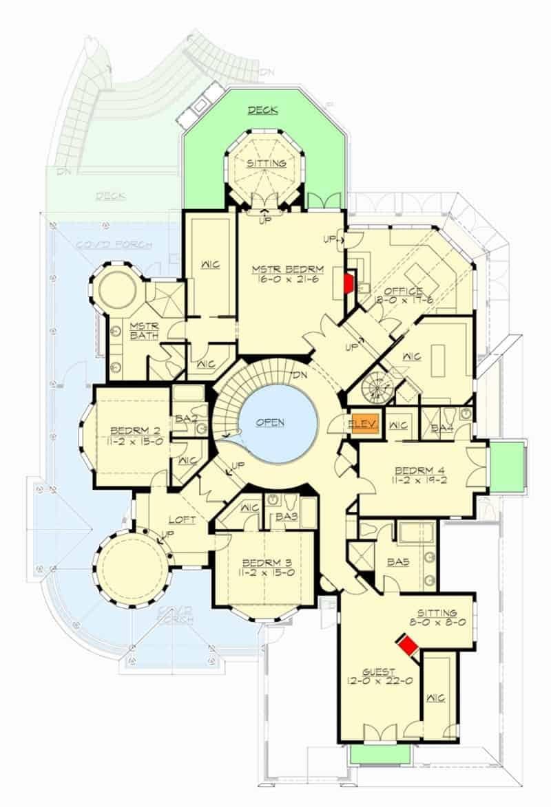 Explore the Unique Circular Design of This Expansive Floor Plan