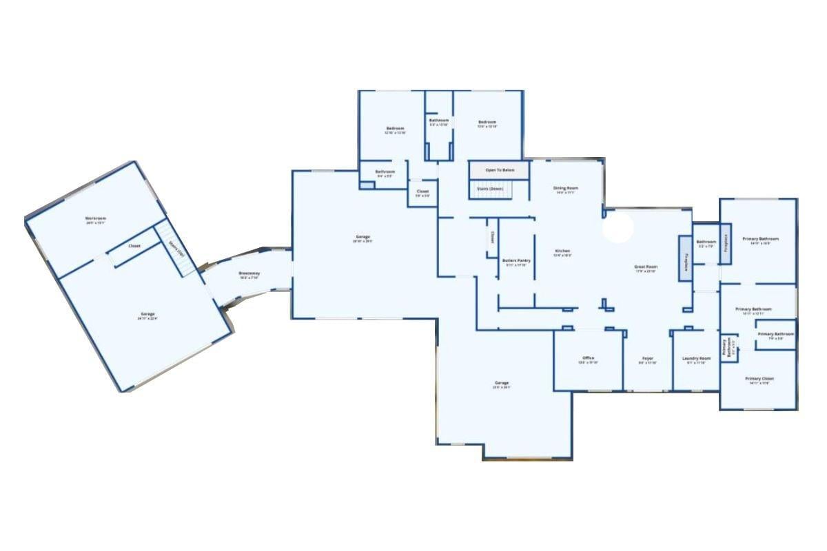 Explore This Expansive Home Layout with Dual Garages