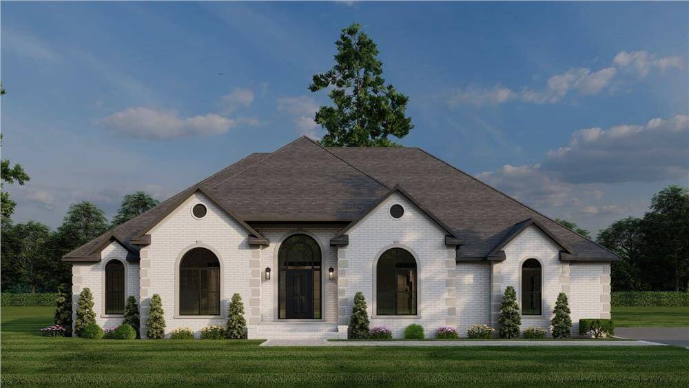 4-Bedroom Traditional Home with Double Garage and Grilling Porch (Floor Plan)