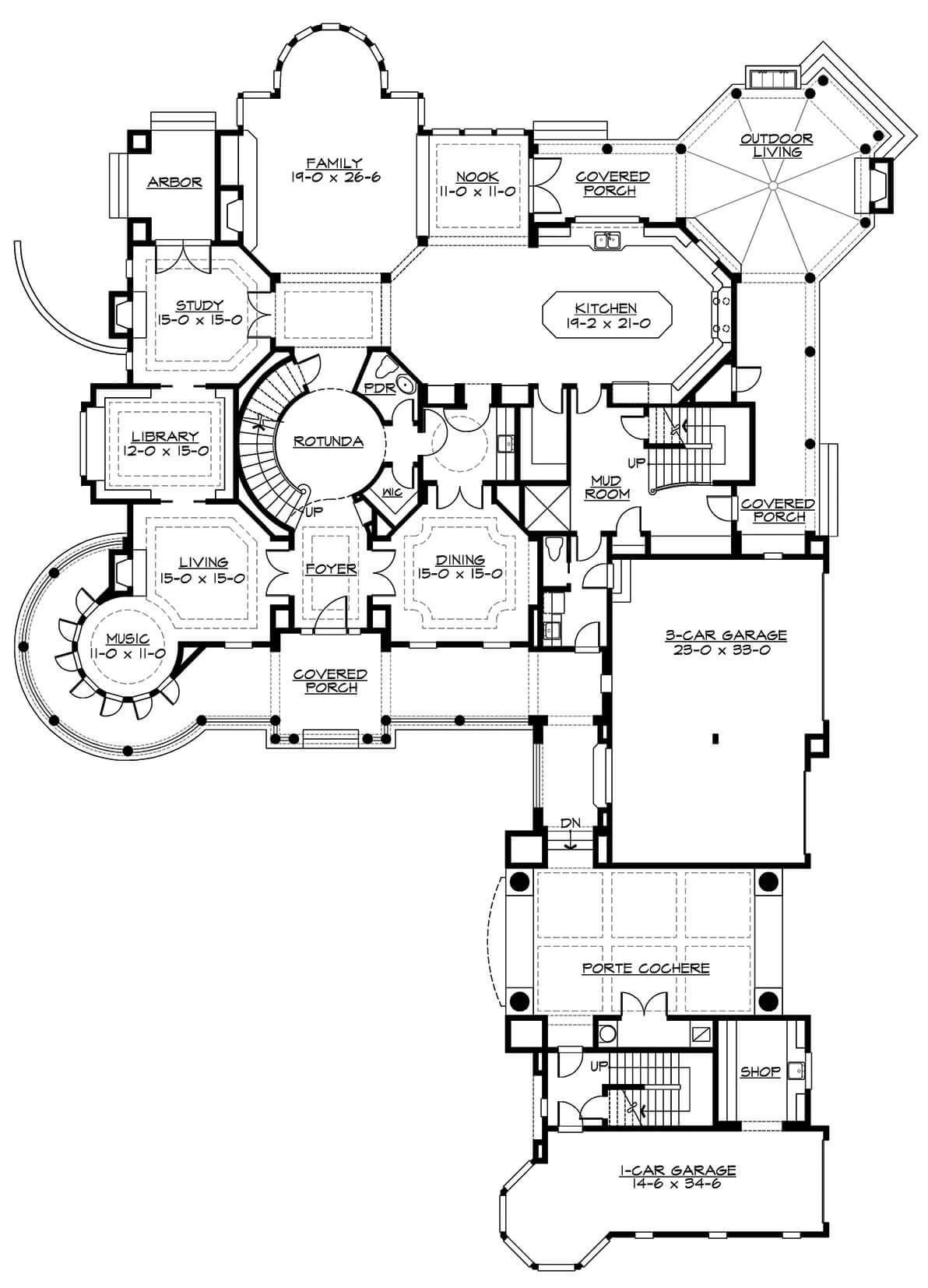 Explore the Rotunda-Centered Main Floor Layout