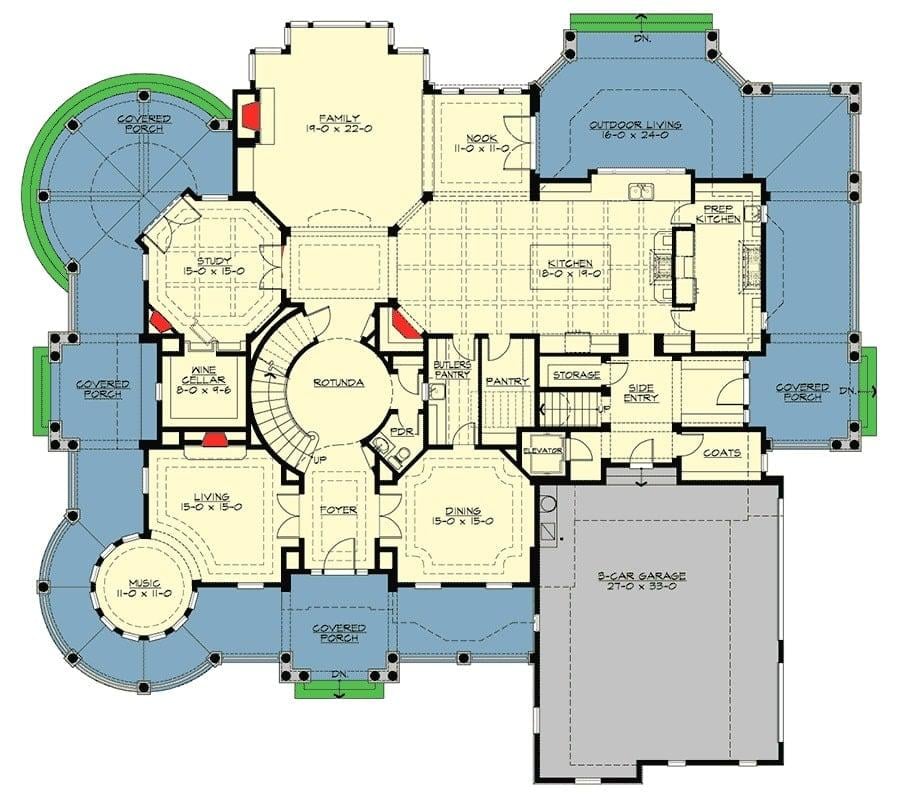 Explore This Thoughtfully Designed Floor Plan with a Central Rotunda