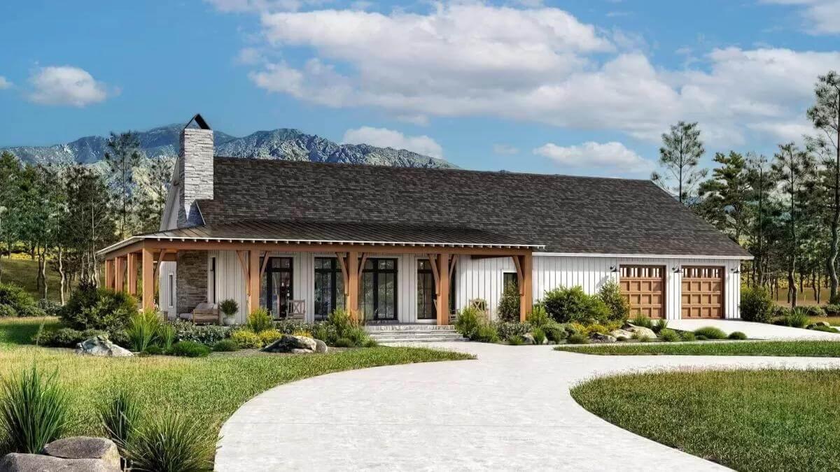 Charming Ranch Style with a Rustic Wood Beam Porch