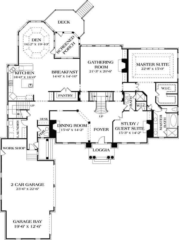 Explore This Spacious Main Level with a Cozy Den and Screened Porch