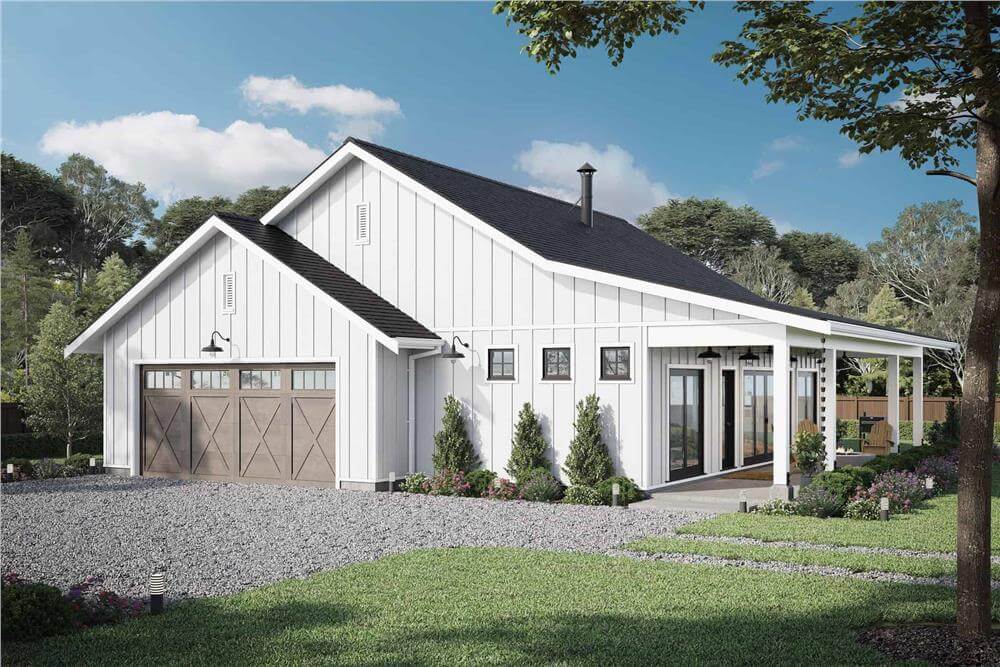 Modern Farmhouse-Style Home with 2 Bedrooms and Open-Concept Living (Floor Plan)