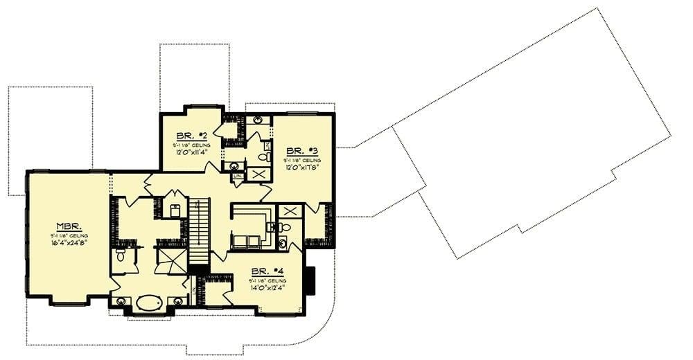 Exploring the Upper Level: Four Spacious Bedrooms and a Central Staircase
